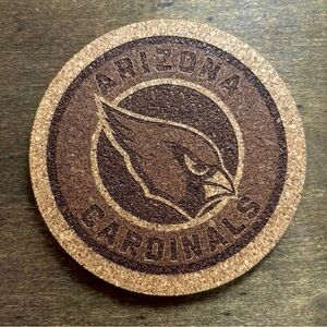 Arizona Cardinals Laser Engraved Cork Coaster